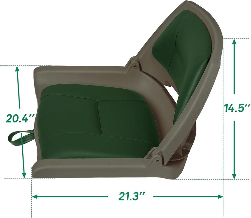 ERGOSEAT Folding Boat Seat Padded Folding Boat Chair with Backrest Marine BassJon Boat Seat - Image 3